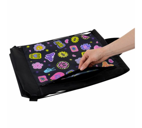 Мешок для обуви ЮНЛАНДИЯ с ручками, боковой карман на молнии, 46х36 см, 