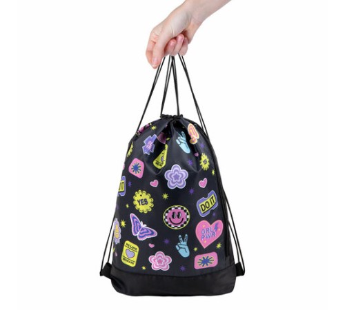 Мешок для обуви ЮНЛАНДИЯ с ручками, боковой карман на молнии, 46х36 см, 