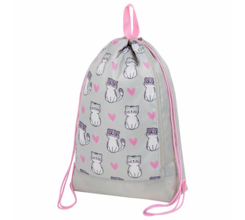 Мешок для обуви ЮНЛАНДИЯ с ручками, боковой карман на молнии, 46х36 см, 