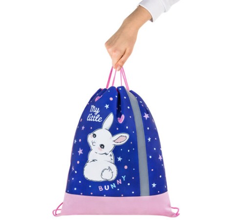 Мешок для обуви ЮНЛАНДИЯ, плотный, светоотражающая полоса, 46х36 см, 