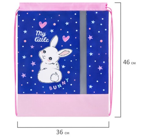 Мешок для обуви ЮНЛАНДИЯ, плотный, светоотражающая полоса, 46х36 см, 