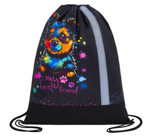 Мешок для обуви ЮНЛАНДИЯ, плотный, светоотражающая полоса, 46х36 см, 