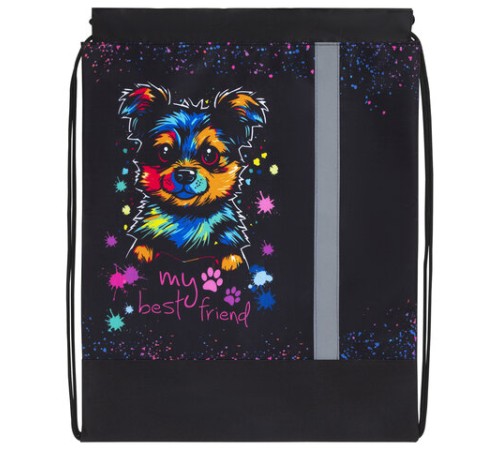 Мешок для обуви ЮНЛАНДИЯ, плотный, светоотражающая полоса, 46х36 см, 