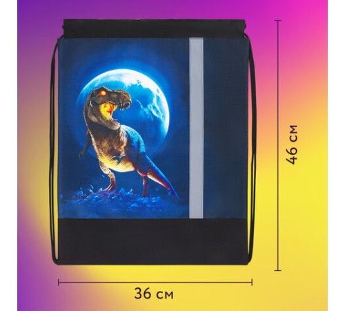 Мешок для обуви ЮНЛАНДИЯ, плотный, светоотражающая полоса, 46х36 см, 