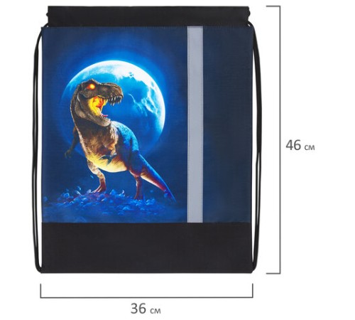 Мешок для обуви ЮНЛАНДИЯ, плотный, светоотражающая полоса, 46х36 см, 