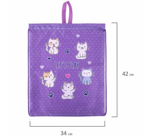 Мешок для обуви BRAUBERG KIDS, с петлей, 42х34 см, 