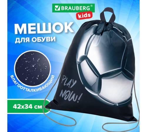 Мешок для обуви BRAUBERG KIDS, с петлей, 42х34 см, 