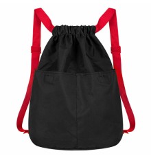 Рюкзак спортивный мешок HEIKKI PACK (ХЕЙКИ), 2 отделенения, увеличенный объем, 40х35 см, черно-красный, 272420