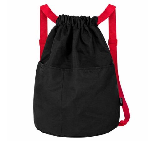 Рюкзак спортивный мешок HEIKKI PACK (ХЕЙКИ), 2 отделенения, увеличенный объем, 40х35 см, черно-красный, 272420