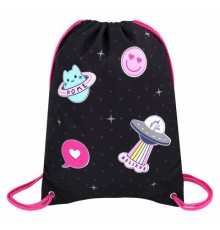 Мешок для обуви BRAUBERG PREMIUM, карман, подкладка, светоотражайка, 43х33 см, Space sweets, 272422