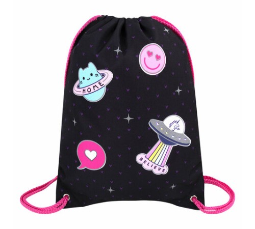 Мешок для обуви BRAUBERG PREMIUM, карман, подкладка, светоотражайка, 43х33 см, Space sweets, 272422