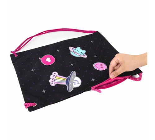 Мешок для обуви BRAUBERG PREMIUM, карман, подкладка, светоотражайка, 43х33 см, Space sweets, 272422