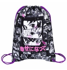 Мешок для обуви BRAUBERG PREMIUM, карман, подкладка, светоотражайка, 43х33 см, Anime movie, 272423