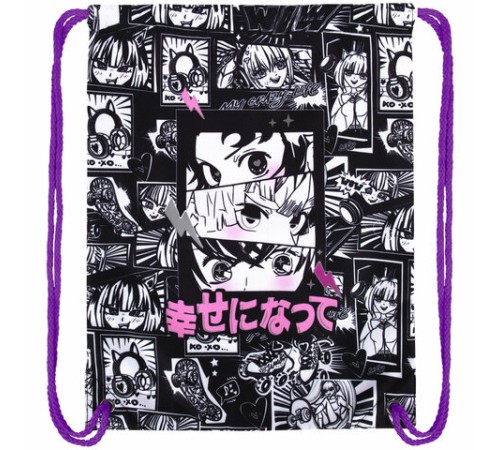 Мешок для обуви BRAUBERG PREMIUM, карман, подкладка, светоотражайка, 43х33 см, Anime movie, 272423