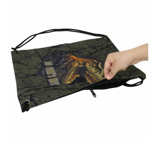 Мешок для обуви BRAUBERG PREMIUM, карман, подкладка, светоотражайка, 43х33 см, Dino attack, 272424