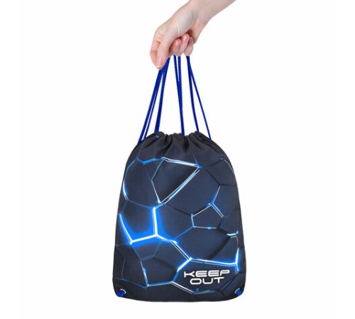 Мешок для обуви BRAUBERG PREMIUM, карман, подкладка, светоотражайка, 43х33 см, Digital lava, 272426