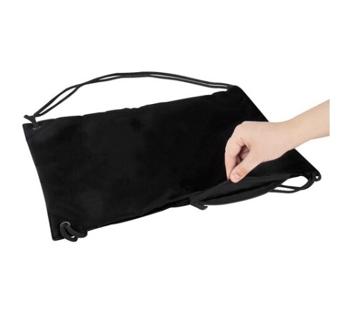 Мешок для обуви BRAUBERG плотный, карман на молнии, подкладка, 43х33 см, Total Black, 272427