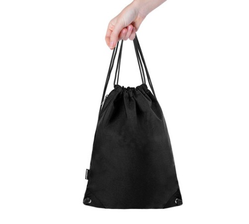 Мешок для обуви BRAUBERG плотный, карман на молнии, подкладка, 43х33 см, Total Black, 272427