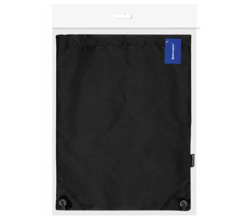 Мешок для обуви BRAUBERG плотный, карман на молнии, подкладка, 43х33 см, Total Black, 272427