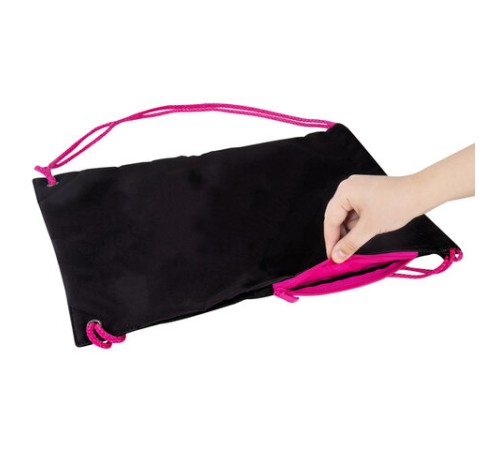 Мешок для обуви BRAUBERG плотный, карман на молнии, подкладка, 43х33 см, Neon Pink, 272428