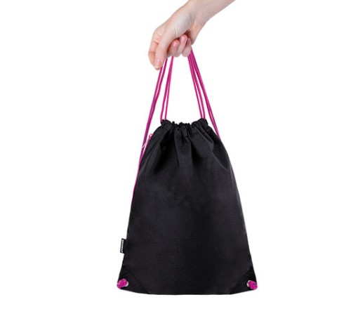 Мешок для обуви BRAUBERG плотный, карман на молнии, подкладка, 43х33 см, Neon Pink, 272428