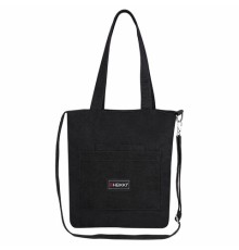 Сумка шоппер HEIKKI VELVET (ХЕЙКИ), вельвет, карманы, 35х32 см, черный, 272437