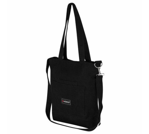 Сумка шоппер HEIKKI VELVET (ХЕЙКИ), вельвет, карманы, 35х32 см, черный, 272437