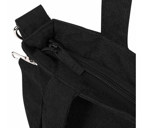 Сумка шоппер HEIKKI VELVET (ХЕЙКИ), вельвет, карманы, 35х32 см, черный, 272437