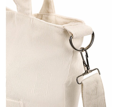 Сумка шоппер HEIKKI VELVET (ХЕЙКИ), вельвет, карманы, 35х32 см, бежевый, 272438