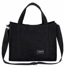 Сумка шоппер HEIKKI MINI (ХЕЙКИ), вельвет, 25х20 см, черный, 272439