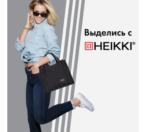 Сумка шоппер HEIKKI MINI (ХЕЙКИ), вельвет, 25х20 см, черный, 272439