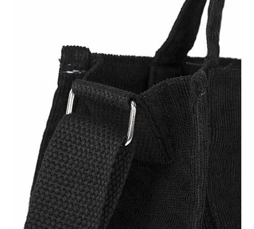 Сумка шоппер HEIKKI MINI (ХЕЙКИ), вельвет, 25х20 см, черный, 272439