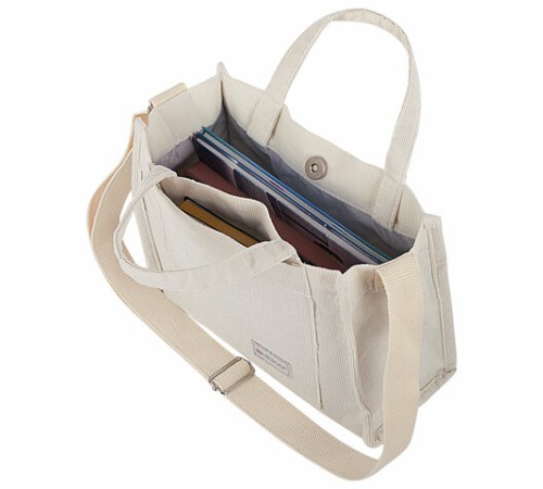 Сумка шоппер HEIKKI MINI (ХЕЙКИ), вельвет, 25х20 см, бежевый, 272440