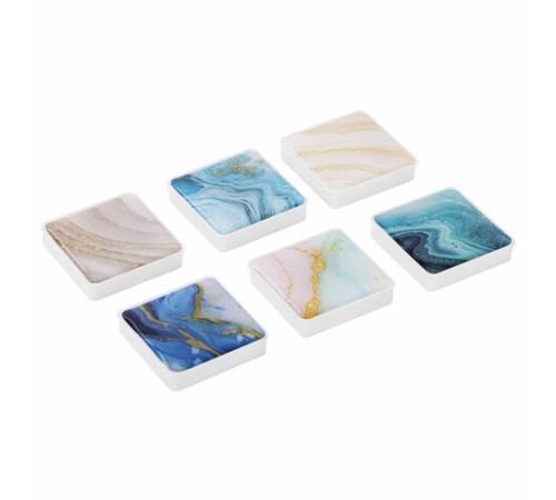 Магниты квадратные стеклянные 35 мм для досок магнитно-маркерных, НАБОР 6 шт., 