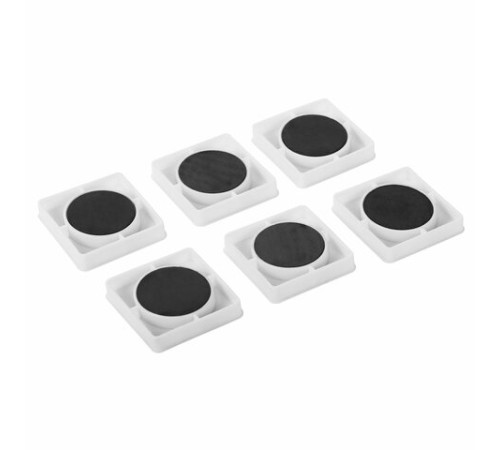 Магниты квадратные стеклянные 35 мм для досок магнитно-маркерных, НАБОР 6 шт., 