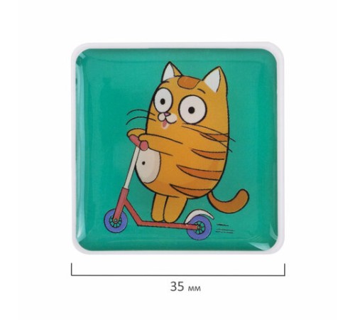 Магниты квадратные стеклянные 35 мм для досок магнитно-маркерных, НАБОР 6 шт., 