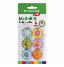 Магниты стеклянные 35 мм для досок магнитно-маркерных НАБОР 6 шт., 