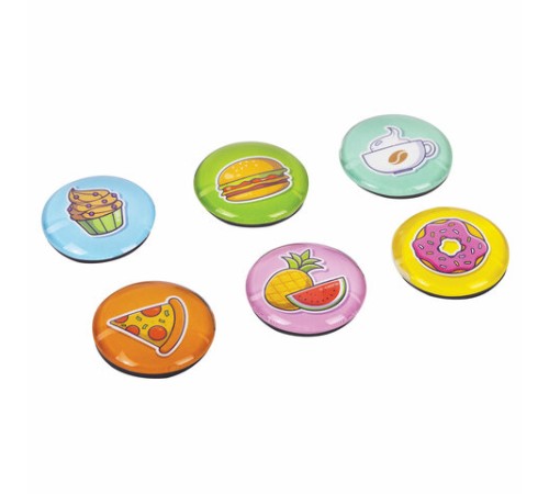 Магниты стеклянные 35 мм для досок магнитно-маркерных НАБОР 6 шт., 