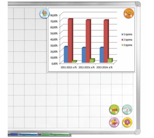 Магниты стеклянные 35 мм для досок магнитно-маркерных НАБОР 6 шт., 