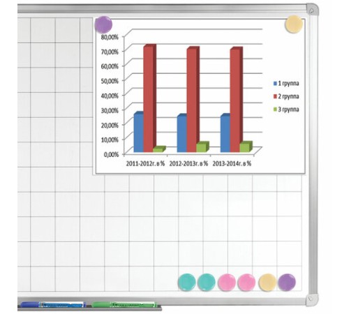 Магниты 30 мм, НАБОР 8 шт., BRAUBERG 