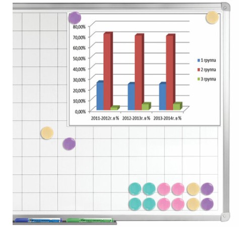 Магниты 30 мм, НАБОР 16 шт., BRAUBERG 