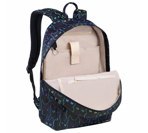 Рюкзак HEIKKI DREAM (ХЕЙКИ) универсальный, с карманом для ноутбука, эргономичный, Neon cats, 42х26х14 см, 272524