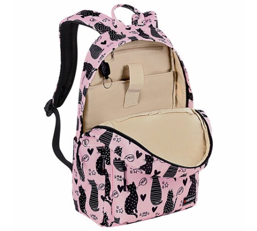 Рюкзак HEIKKI DREAM (ХЕЙКИ) универсальный, с карманом для ноутбука, эргономичный, Cats, 42х26х14 см, 272528