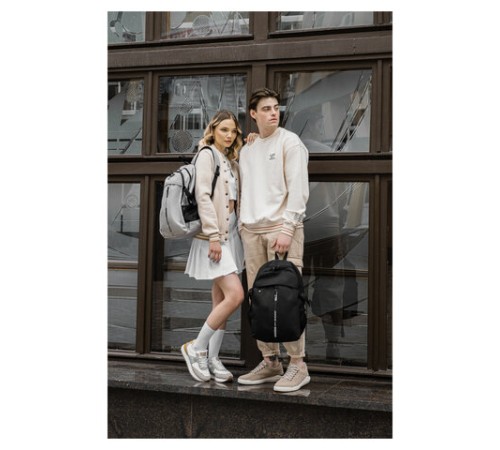 Рюкзак HEIKKI CHOICE (ХЕЙКИ) универсальный, 2 отделения, багажная лента, серый, 42х32х13 см, 272538