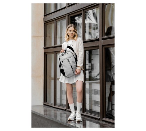 Рюкзак HEIKKI CHOICE (ХЕЙКИ) универсальный, 2 отделения, багажная лента, серый, 42х32х13 см, 272538