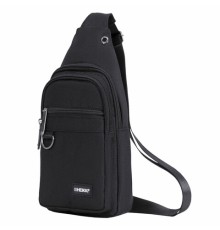 Рюкзак однолямочный HEIKKI DRIVE (ХЕЙКИ), 2 отделения, черный, 30х17х6 см, 272539