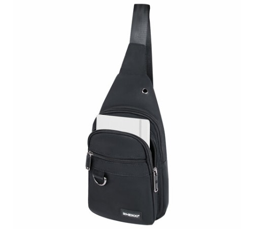 Рюкзак однолямочный HEIKKI DRIVE (ХЕЙКИ), 2 отделения, черный, 30х17х6 см, 272539