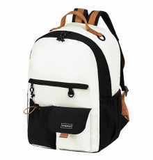 Рюкзак HEIKKI EDITION (ХЕЙКИ) универсальный, 6 карманов, бежевый/черный, 42х30х14 см, 272541