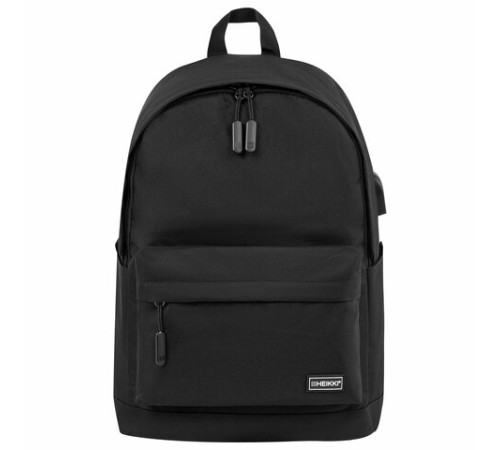 Рюкзак HEIKKI ACTIVE (ХЕЙКИ) универсальный, отделение для ноутбука, USB-порт, черный, 44х31х14 см, 272560