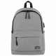 Рюкзак HEIKKI ACTIVE (ХЕЙКИ) универсальный, отделение для ноутбука, USB-порт, серый, 44х31х14 см, 272561